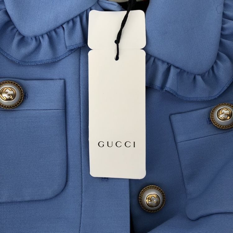 Gucci Gucci Blue Ruffle Trim Jacket Size 40 Size S / US 4 / IT 40 - 5 Thumbnail