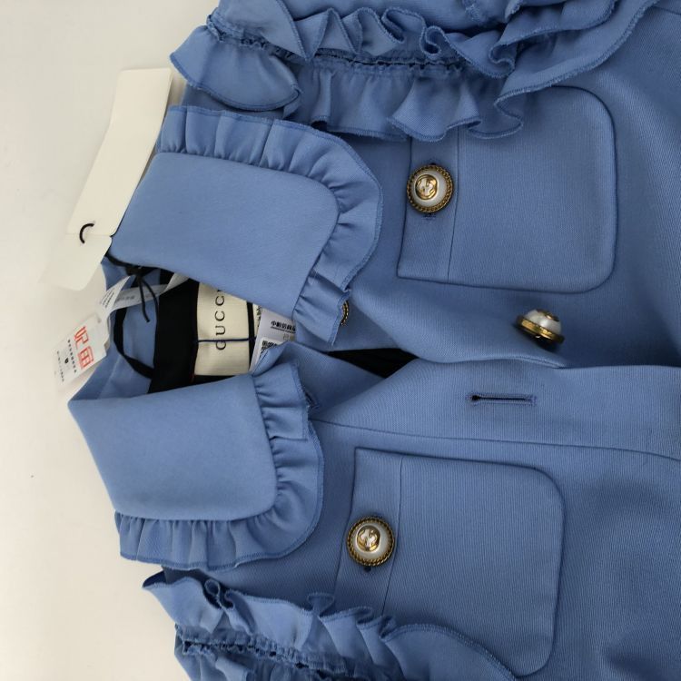 Gucci Gucci Blue Ruffle Trim Jacket Size 40 Size S / US 4 / IT 40 - 7 Thumbnail