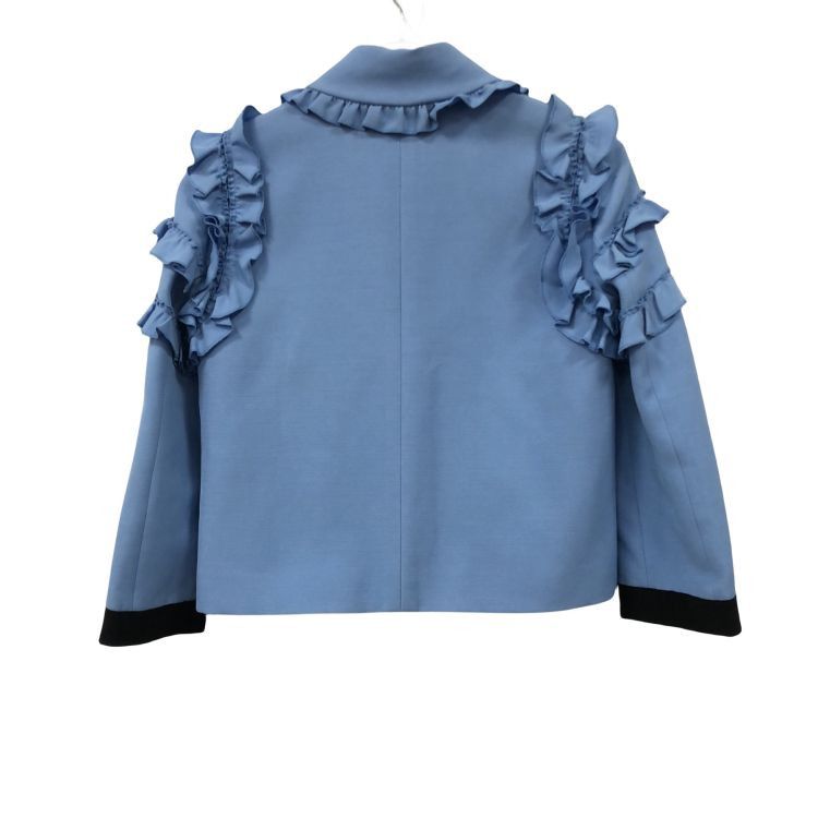 Gucci Gucci Blue Ruffle Trim Jacket Size 40 Size S / US 4 / IT 40 - 2 Thumbnail