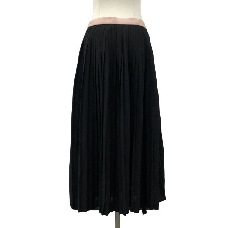 Gucci Gucci Black Wool Pleated Midi Skirt Size 44 Size 30" / US 8 / IT 44 - 2 Thumbnail
