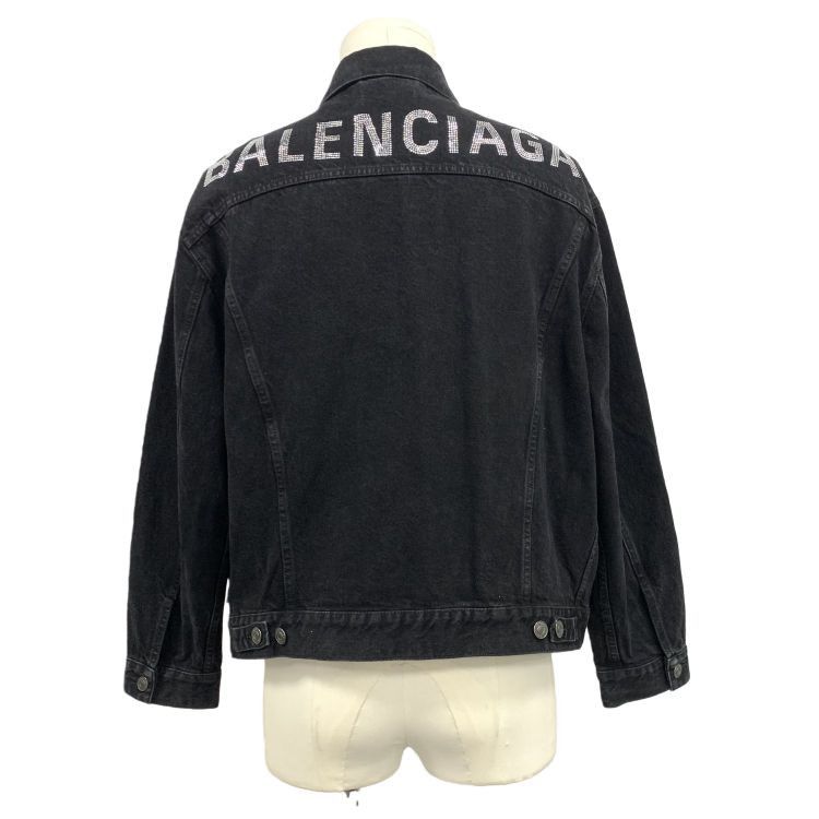 Balenciaga Balenciaga Crystal Logo Denim Jacket Size 34 Size XXS / US 00 / IT 34 - 2 Thumbnail