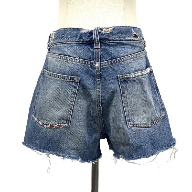 Saint Laurent Paris Saint Laurent Distressed Denim Shorts Size 29 Size US 29 - 2 Thumbnail