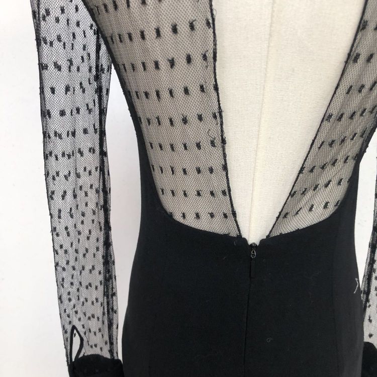 Saint Laurent Paris Saint Laurent Polka Dot Mesh Mini Dress F34 Size XS / US 0-2 / IT 36-38 - 9 Thumbnail