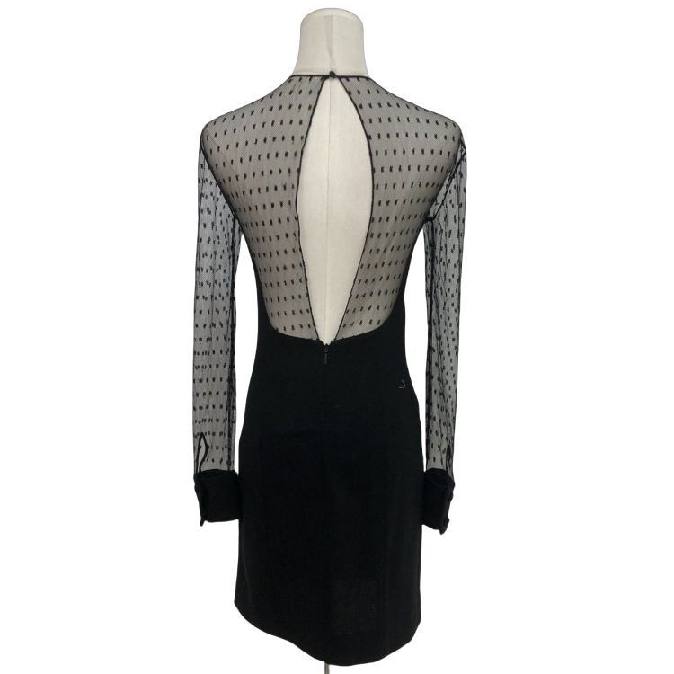 Saint Laurent Paris Saint Laurent Polka Dot Mesh Mini Dress F34 Size XS / US 0-2 / IT 36-38 - 2 Thumbnail