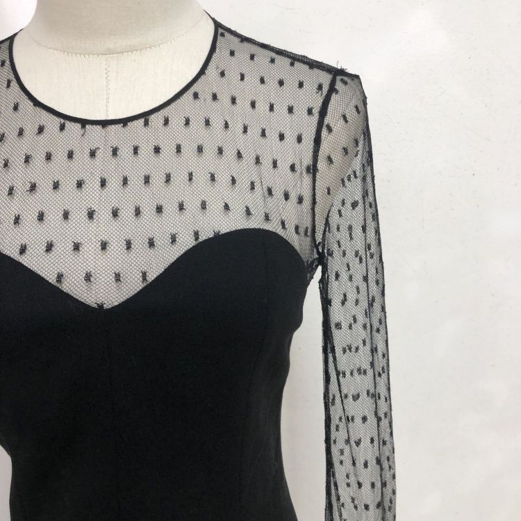 Saint Laurent Paris Saint Laurent Polka Dot Mesh Mini Dress F34 Size XS / US 0-2 / IT 36-38 - 10 Thumbnail