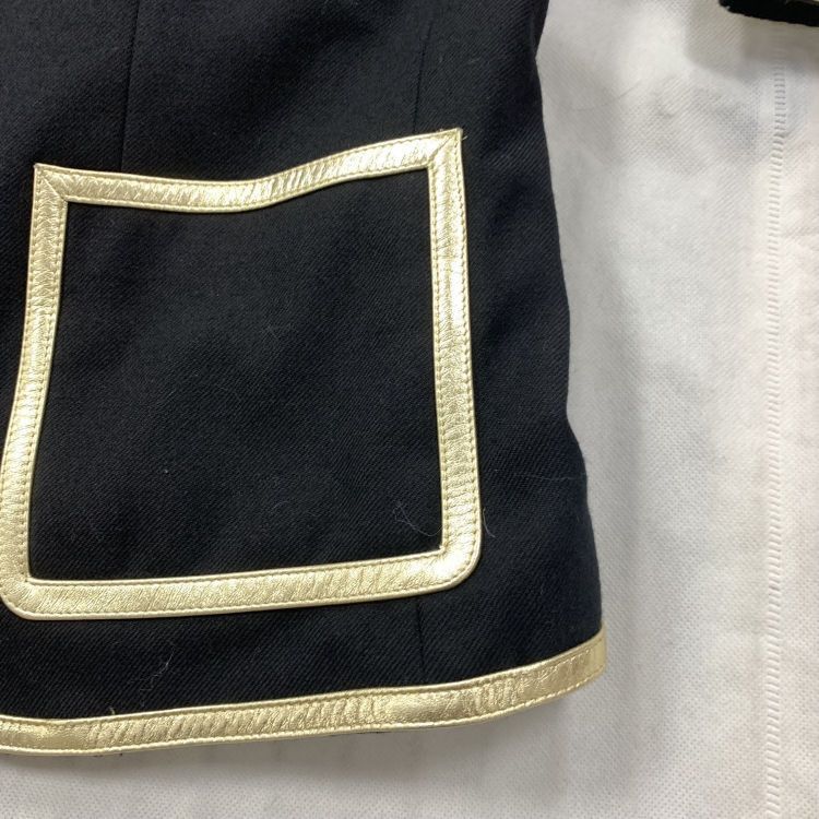 Saint Laurent Paris Saint Laurent Gold Trim Blazer Size FR 34 Size XS / US 0-2 / IT 36-38 - 8 Thumbnail
