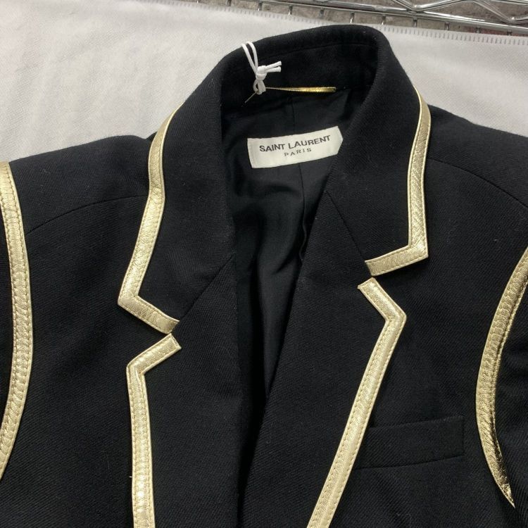 Saint Laurent Paris Saint Laurent Gold Trim Blazer Size FR 34 Size XS / US 0-2 / IT 36-38 - 10 Thumbnail