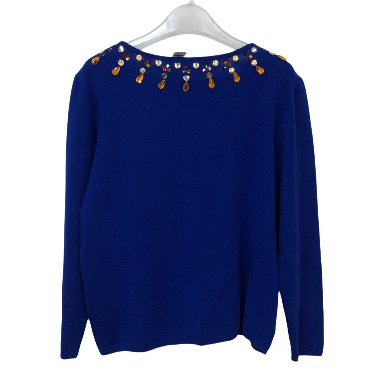Yves Saint Laurent Yves Saint Laurent Gem Embellished Sweater Size M Size M / US 6-8 / IT 42-44 - 2 Thumbnail