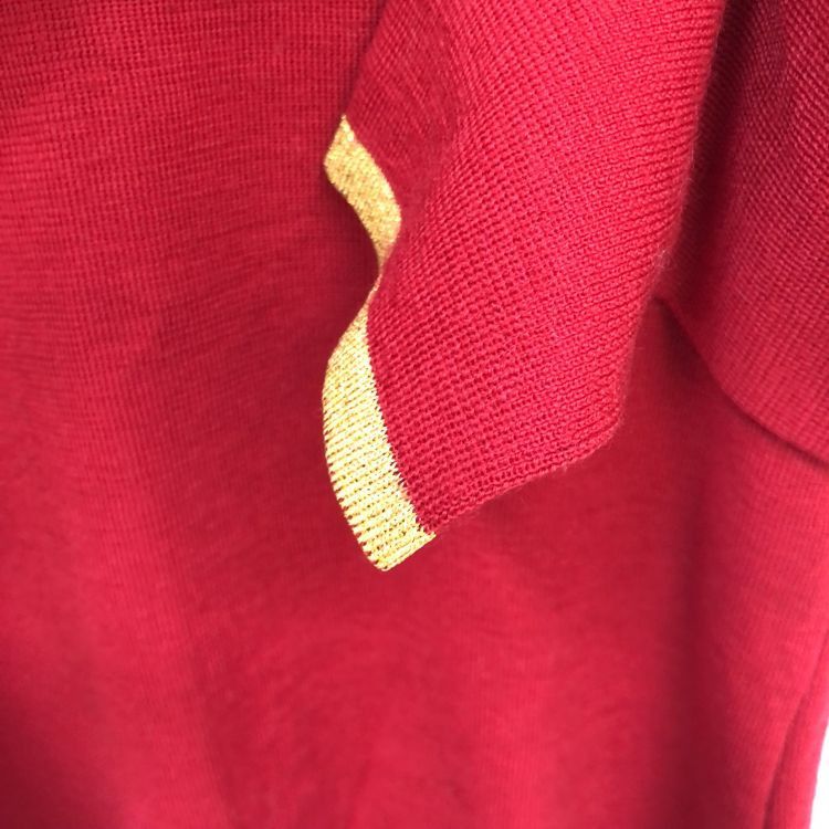 Saint Laurent Paris Saint Laurent Red Wool Logo Knit Sweater Size M Size US S / EU 44-46 / 1 - 6 Thumbnail