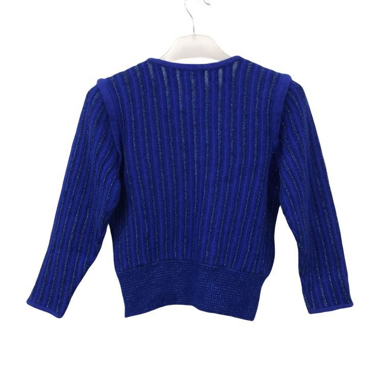 Yves Saint Laurent Yves Saint Laurent Blue Metallic Stripe Sweater M Size M / US 6-8 / IT 42-44 - 2 Thumbnail