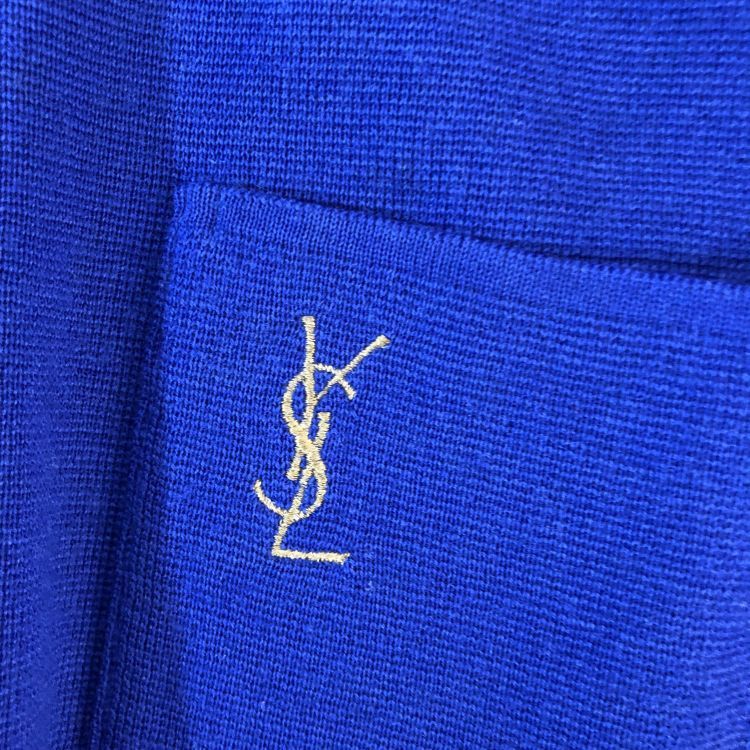 Saint Laurent Paris Saint Laurent Blue Logo Cardigan Size M Size US M / EU 48-50 / 2 - 7 Thumbnail