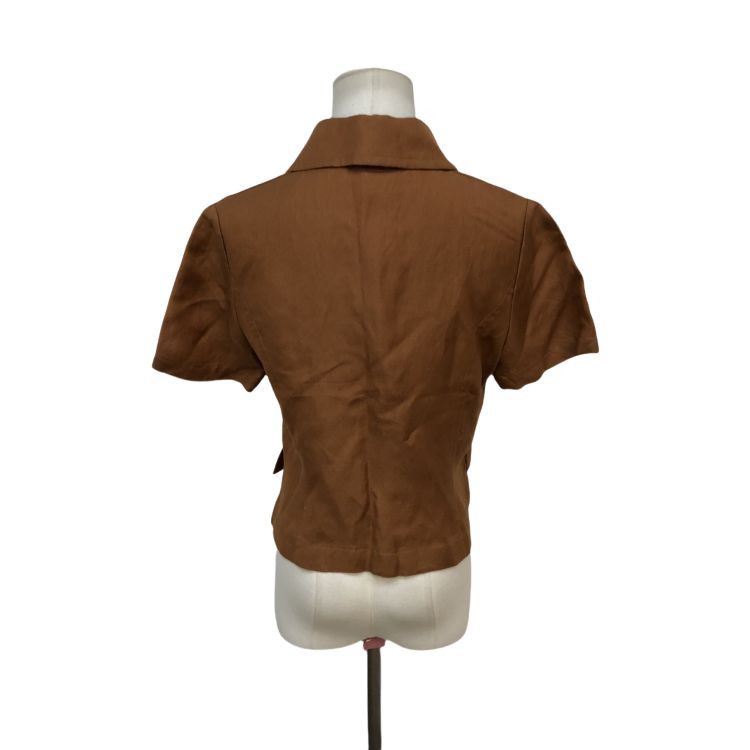 Yves Saint Laurent Yves Saint Laurent Brown Linen Blend Button Up Shirt Size 36 Size XS / US 0-2 / IT 36-38 - 2 Thumbnail