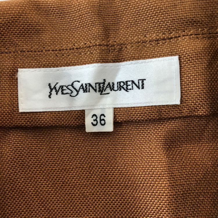 Yves Saint Laurent Yves Saint Laurent Brown Linen Blend Button Up Shirt Size 36 Size XS / US 0-2 / IT 36-38 - 3 Thumbnail