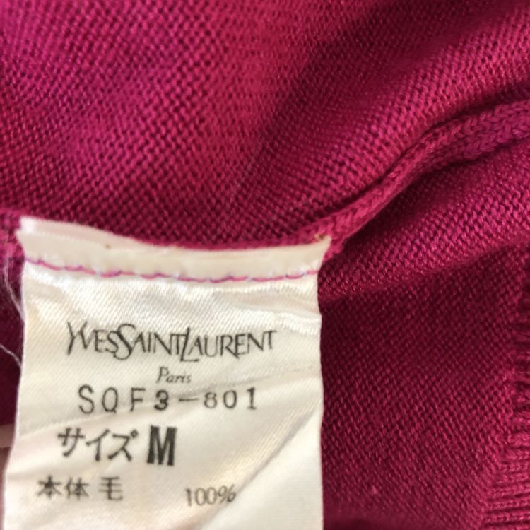 Saint Laurent Paris Saint Laurent Magenta V-Neck Cardigan Size M Size M / US 6-8 / IT 42-44 - 3 Thumbnail
