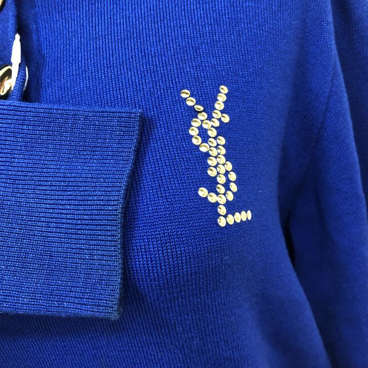 Saint Laurent Paris Saint Laurent Logo Knit Polo Shirt Size M Size US M / EU 48-50 / 2 - 6 Thumbnail