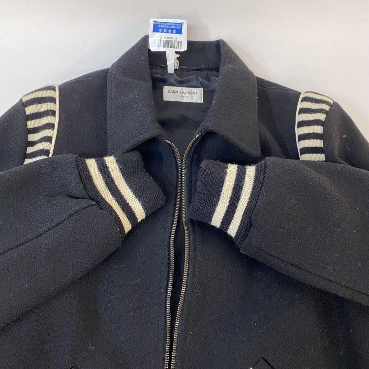 Saint Laurent Paris Saint Laurent Striped Shoulder Zip-Up Jacket Size S Size US S / EU 44-46 / 1 - 10 Thumbnail