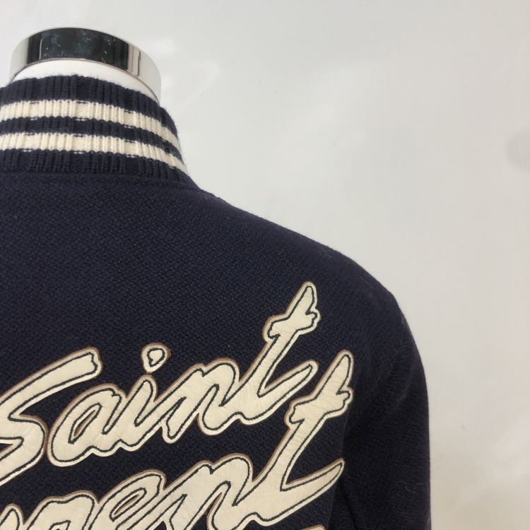 Saint Laurent Paris Saint Laurent Script Logo Varsity Jacket Size 34 Size XS / US 0-2 / IT 36-38 - 7 Thumbnail