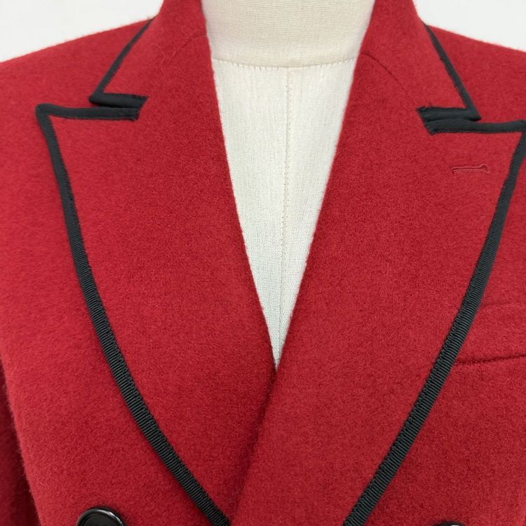Saint Laurent Paris Saint Laurent Red Trimmed Blazer Size 36 Size XS / US 0-2 / IT 36-38 - 6 Thumbnail