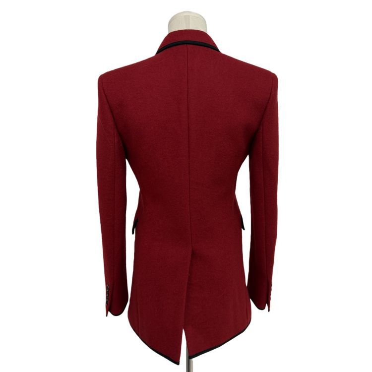 Saint Laurent Paris Saint Laurent Red Trimmed Blazer Size 36 Size XS / US 0-2 / IT 36-38 - 2 Thumbnail