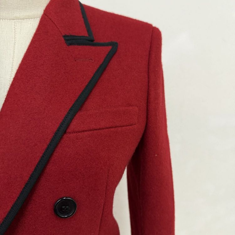 Saint Laurent Paris Saint Laurent Red Trimmed Blazer Size 36 Size XS / US 0-2 / IT 36-38 - 8 Thumbnail