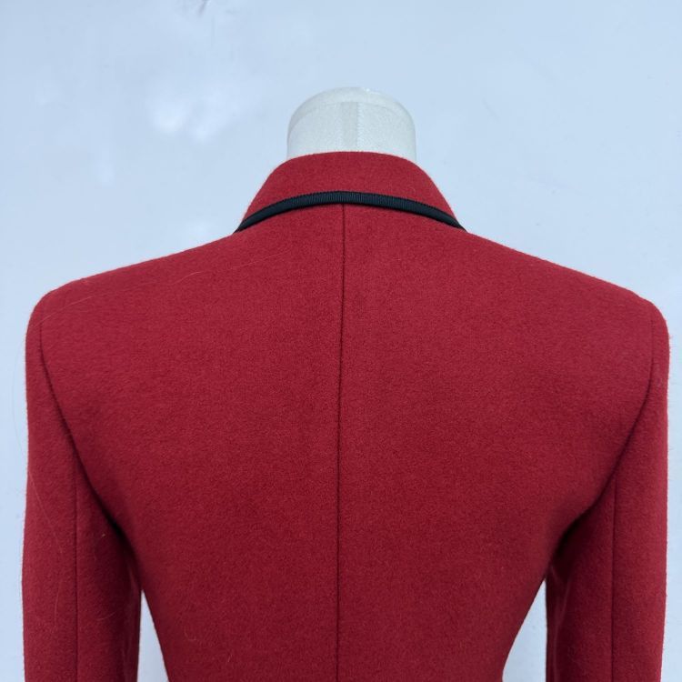 Saint Laurent Paris Saint Laurent Red Trimmed Blazer Size 36 Size XS / US 0-2 / IT 36-38 - 10 Thumbnail