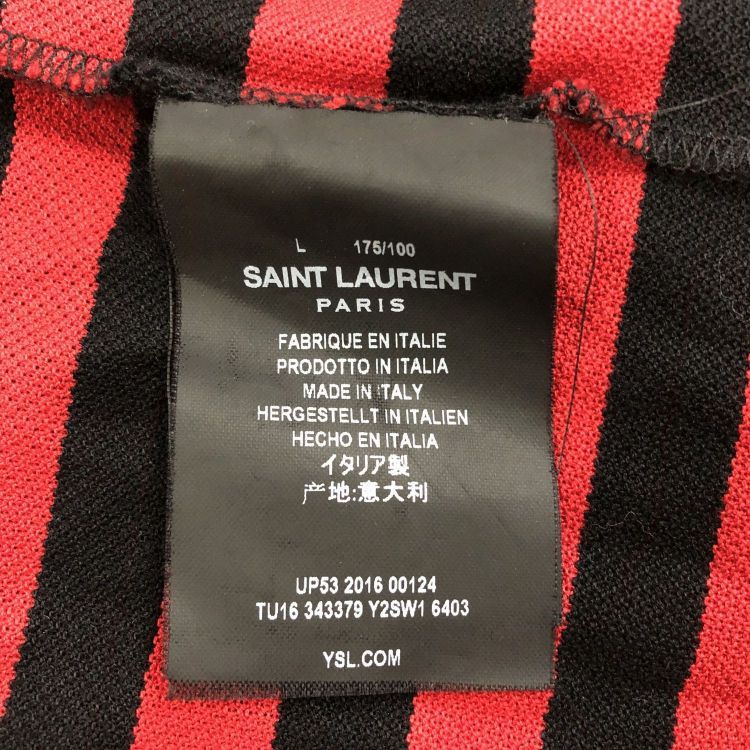 Saint Laurent Paris Saint Laurent Striped Polo Size L Size US L / EU 52-54 / 3 - 4 Thumbnail
