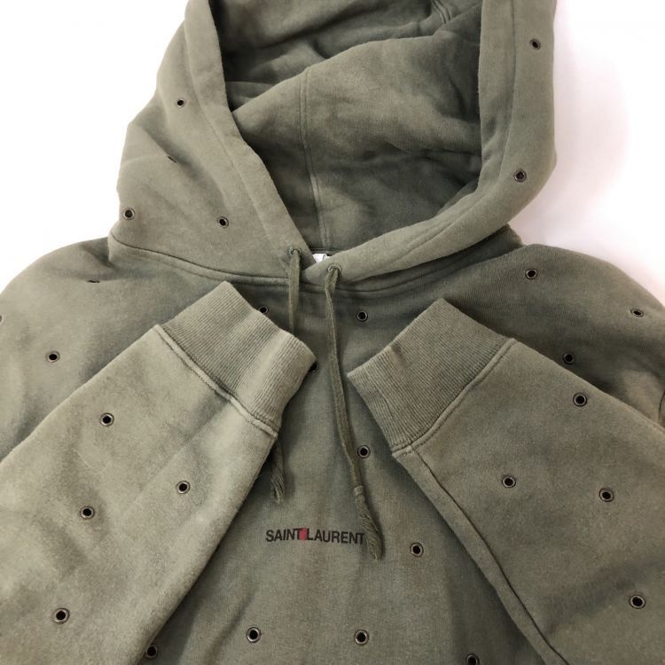 Saint Laurent Paris Saint Laurent Grommet Detail Hoodie Size M Size US M / EU 48-50 / 2 - 9 Thumbnail