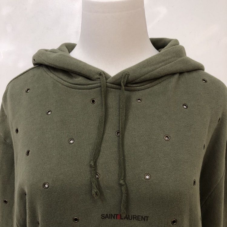 Saint Laurent Paris Saint Laurent Grommet Detail Hoodie Size M Size US M / EU 48-50 / 2 - 6 Thumbnail