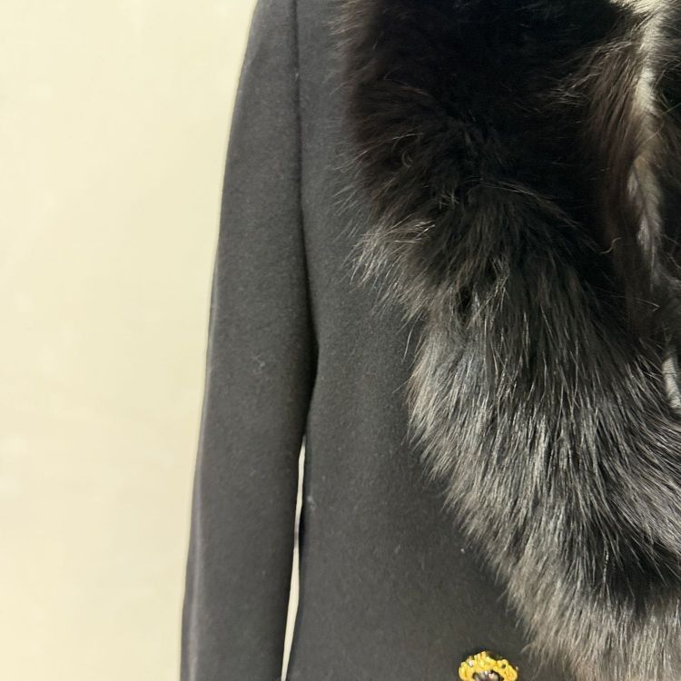 Yves Saint Laurent Yves Saint Laurent Fur Collar Wool Coat Size M Size M / US 6-8 / IT 42-44 - 6 Thumbnail
