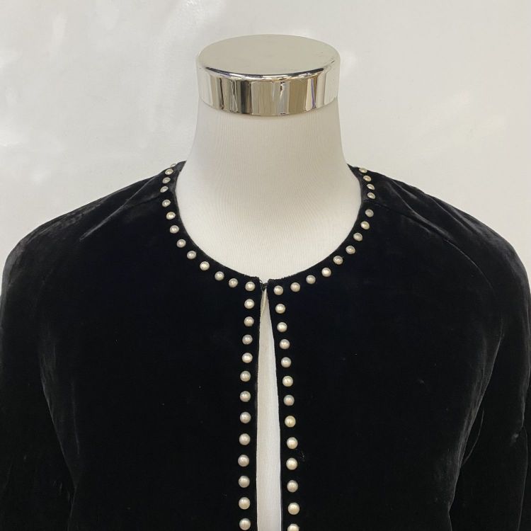 Saint Laurent Paris Saint Laurent Studded Velvet Jacket F38 Size S / US 4 / IT 40 - 6 Thumbnail
