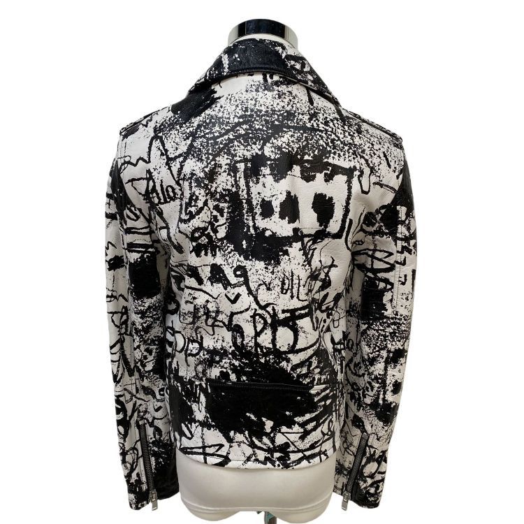 Saint Laurent Paris Saint Laurent Graffiti Leather Biker Jacket Size 40 Size M / US 6-8 / IT 42-44 - 2 Thumbnail