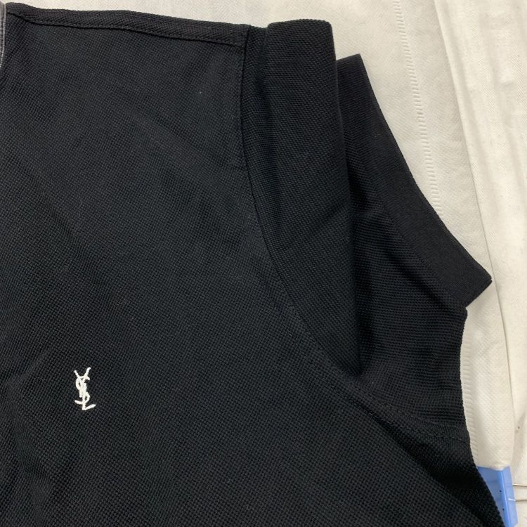Saint Laurent Paris Saint Laurent Leather Trim Polo Shirt Size M Size US M / EU 48-50 / 2 - 7 Thumbnail