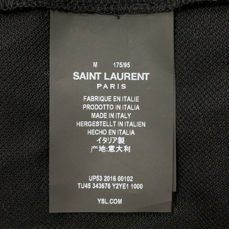 Saint Laurent Paris Saint Laurent Leather Trim Polo Shirt Size M Size US M / EU 48-50 / 2 - 4 Thumbnail