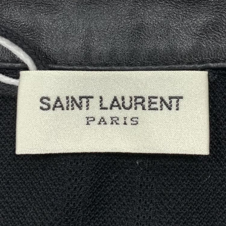 Saint Laurent Paris Saint Laurent Leather Trim Polo Shirt Size M Size US M / EU 48-50 / 2 - 3 Thumbnail