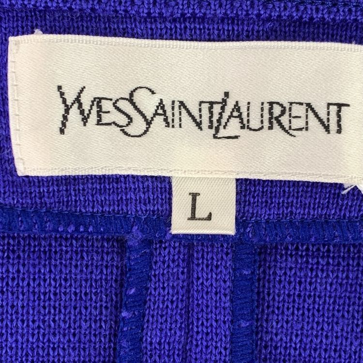 Yves Saint Laurent Yves Saint Laurent Blue Knit Cardigan Size L Size L / US 10 / IT 46 - 3 Thumbnail