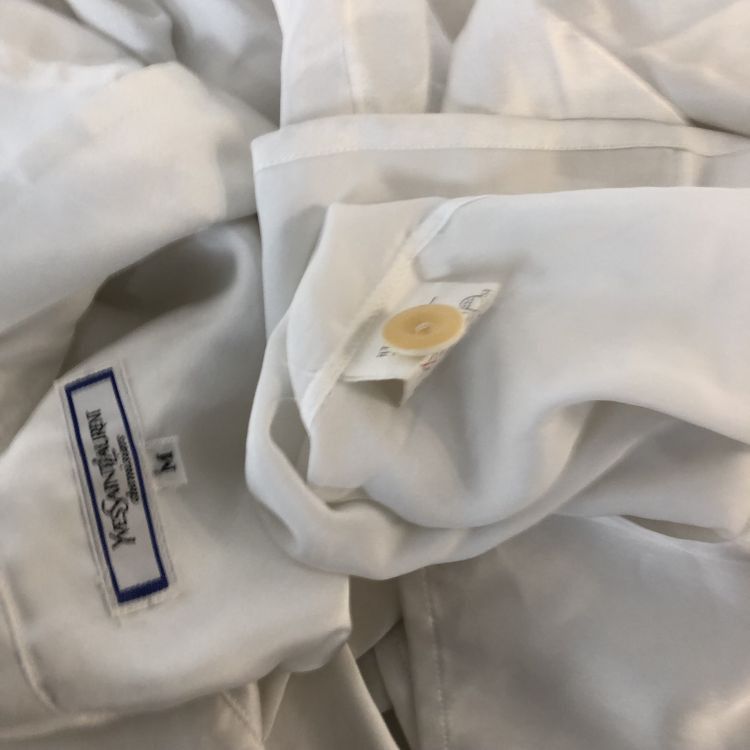 Yves Saint Laurent Yves Saint Laurent White Double Breasted Blouse Size M Size M / US 6-8 / IT 42-44 - 9 Thumbnail