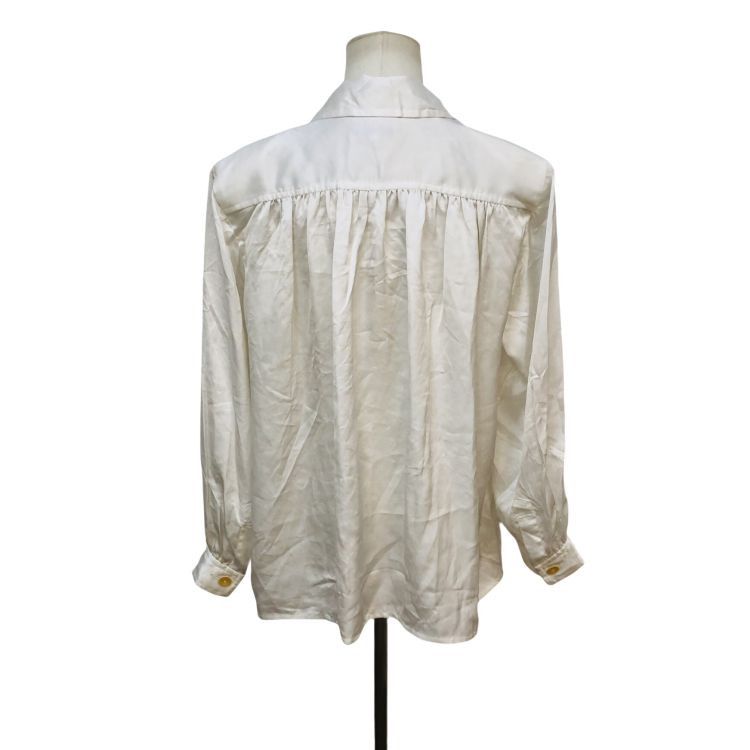 Yves Saint Laurent Yves Saint Laurent White Double Breasted Blouse Size M Size M / US 6-8 / IT 42-44 - 2 Thumbnail