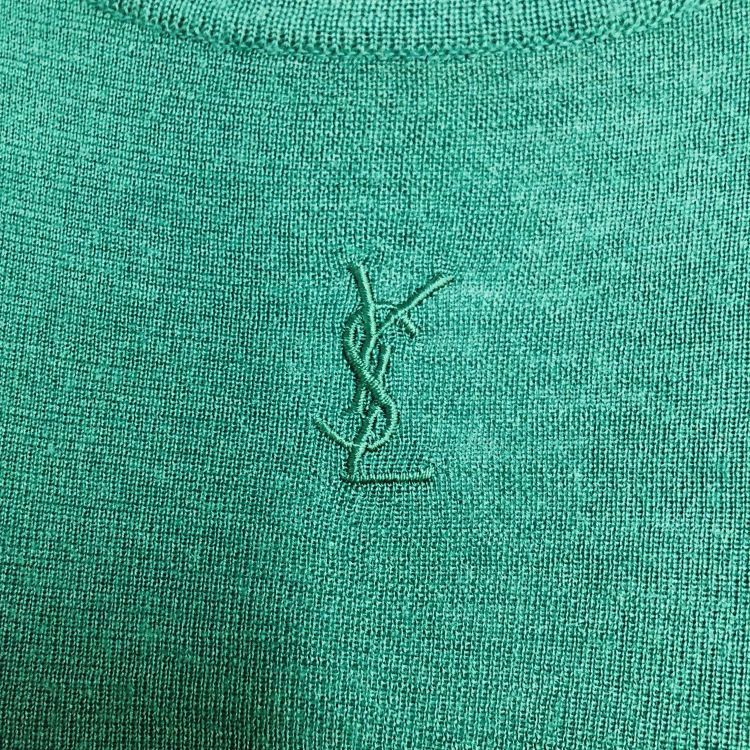 Saint Laurent Paris Saint Laurent Green Logo Knit Sweater Size M Size M / US 6-8 / IT 42-44 - 6 Thumbnail