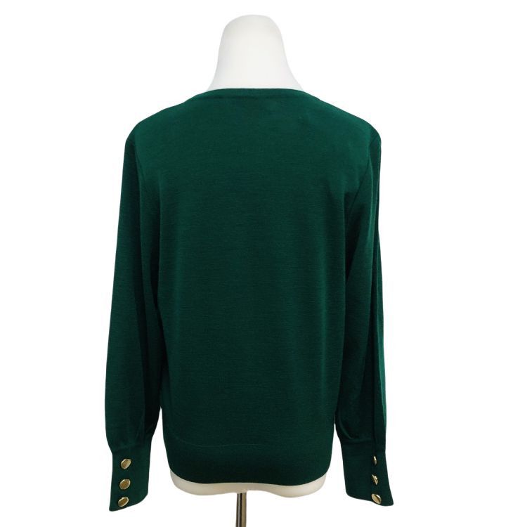 Saint Laurent Paris Saint Laurent Green Logo Knit Sweater Size M Size M / US 6-8 / IT 42-44 - 2 Thumbnail