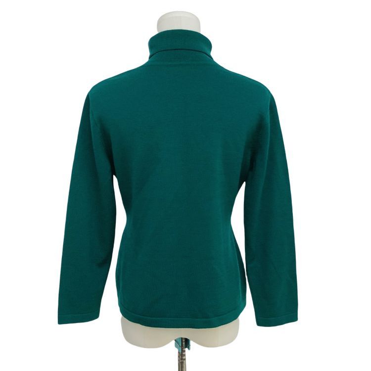 Saint Laurent Paris Saint Laurent Green Wool Turtleneck Sweater Size M Size US M / EU 48-50 / 2 - 2 Thumbnail
