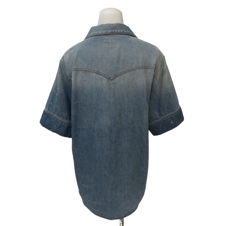 Saint Laurent Paris Saint Laurent Lace-Up Denim Shirt Size XL Size US XL / EU 56 / 4 - 2 Thumbnail
