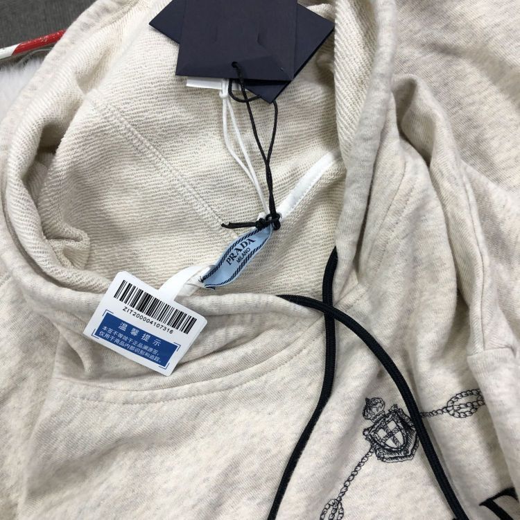 Prada Prada Logo Embroidered Hoodie Size XS Size XS / US 0-2 / IT 36-38 - 6 Thumbnail
