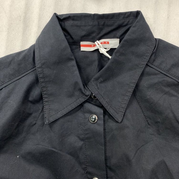 Prada Prada Black Cotton Button Up Shirt Size 38 Size XS / US 0-2 / IT 36-38 - 8 Thumbnail