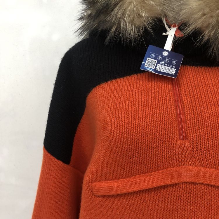 Prada Prada Orange Black Color Block Fur Trim Hoodie Size 42 Size M / US 6-8 / IT 42-44 - 8 Thumbnail