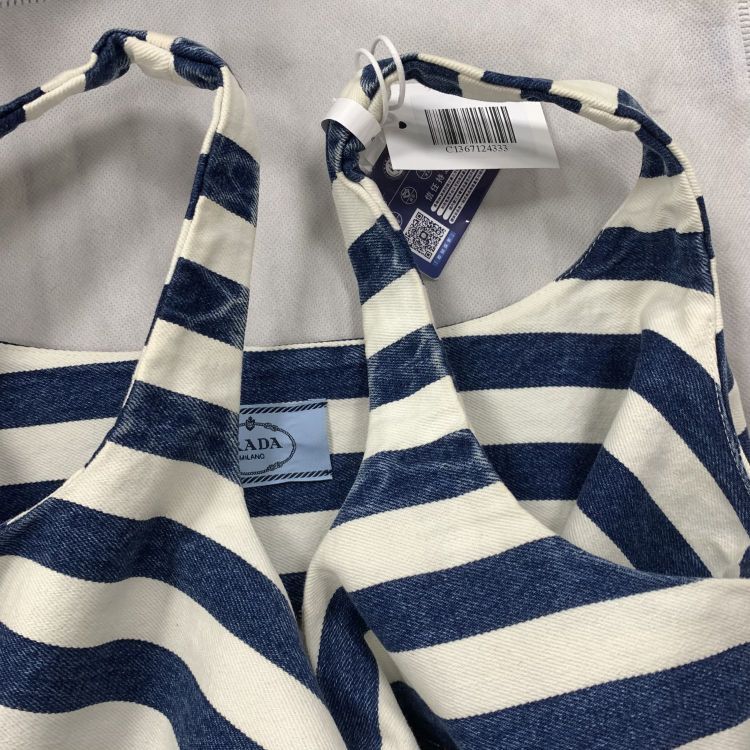 Prada Prada Striped Cotton Mini Dress Size 40 Size S / US 4 / IT 40 - 9 Thumbnail