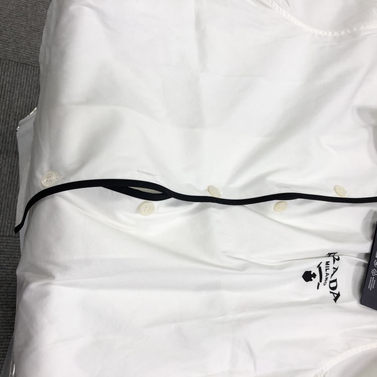 Prada Prada White Logo Button Up Shirt Size 38 Size XS / US 0-2 / IT 36-38 - 8 Thumbnail