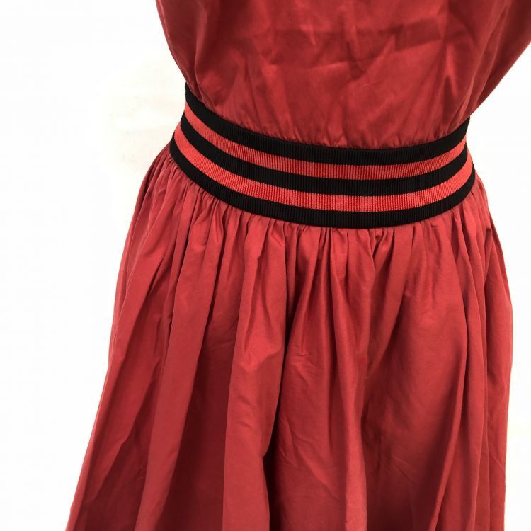 Prada Prada Red Striped Waist Midi Dress Size 40 Size S / US 4 / IT 40 - 7 Thumbnail