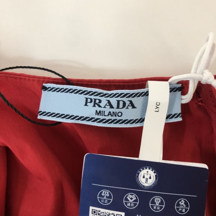 Prada Prada Red Striped Waist Midi Dress Size 40 Size S / US 4 / IT 40 - 3 Thumbnail