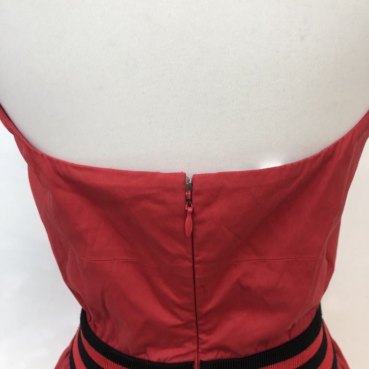 Prada Prada Red Striped Waist Midi Dress Size 40 Size S / US 4 / IT 40 - 9 Thumbnail