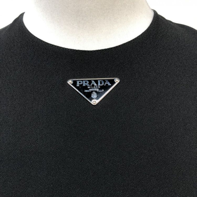 Prada Prada Black Logo Plate Buckle Belt Dress Size 38 Size XS / US 0-2 / IT 36-38 - 6 Thumbnail
